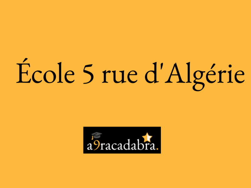 École 5 rue d'Algérie- 5 نهج الجزائر