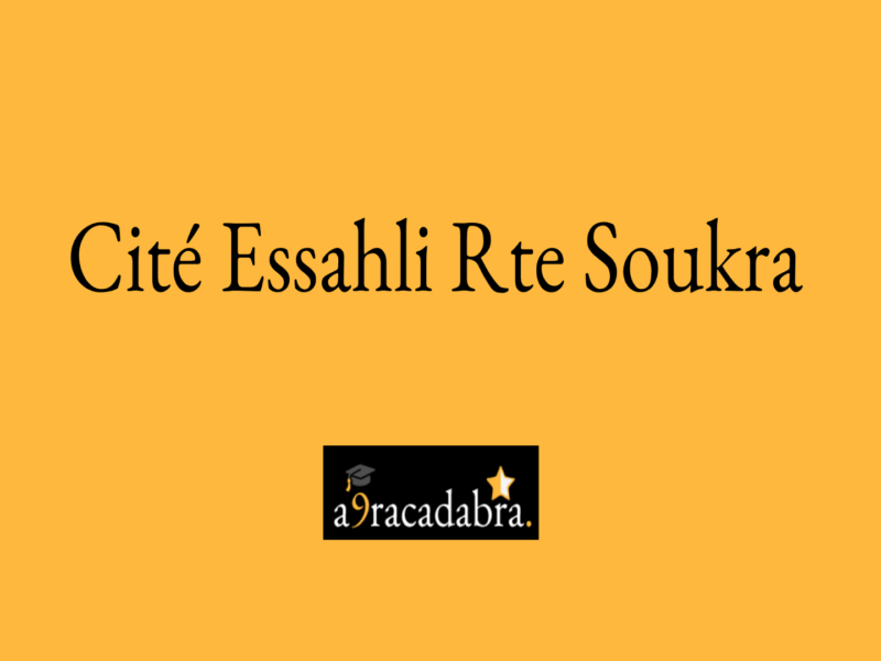 École Cité Essahli Rte Soukra-الحي الساحلي